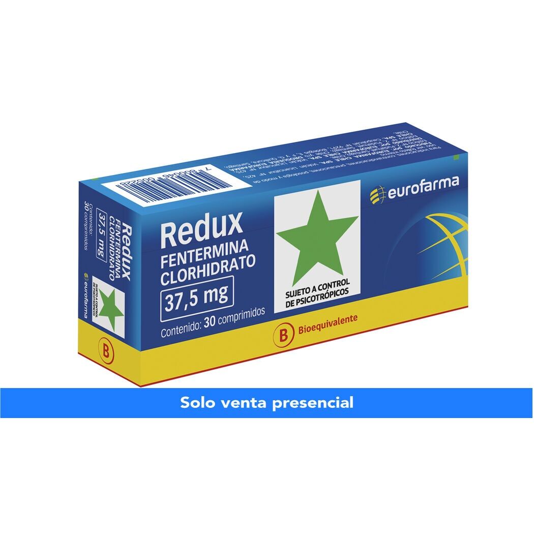 Redux (B) Fentermina 37.5mg 30 Comprimidos Recubiertos