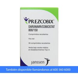 Prezcobix Darunavir / Cobicistat 30 Comprimidos Recubiertos