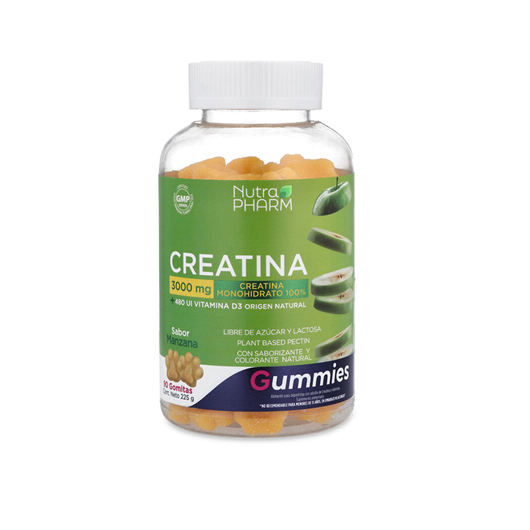 Nutrapharm Creatina 3000mg Sabor Manzana 90 Gomitas