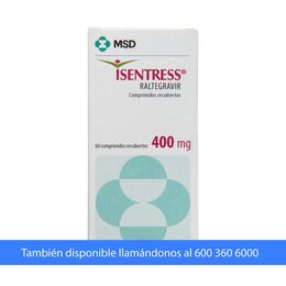 Isentress Raltegravir 400mg 60 Comprimidos Recubiertos