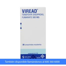 Viread (R) Tenofovir 300mg 30 Comprimidos Recubiertos