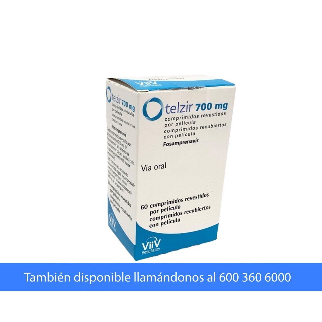 Telzir Fosamprenavir 700mg 60 Comprimidos Recubiertos
