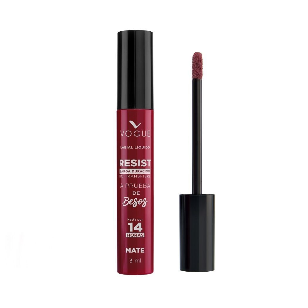 Labial Vogue Resist Apasionada 3ml Cobertura Uniforme y Resistente