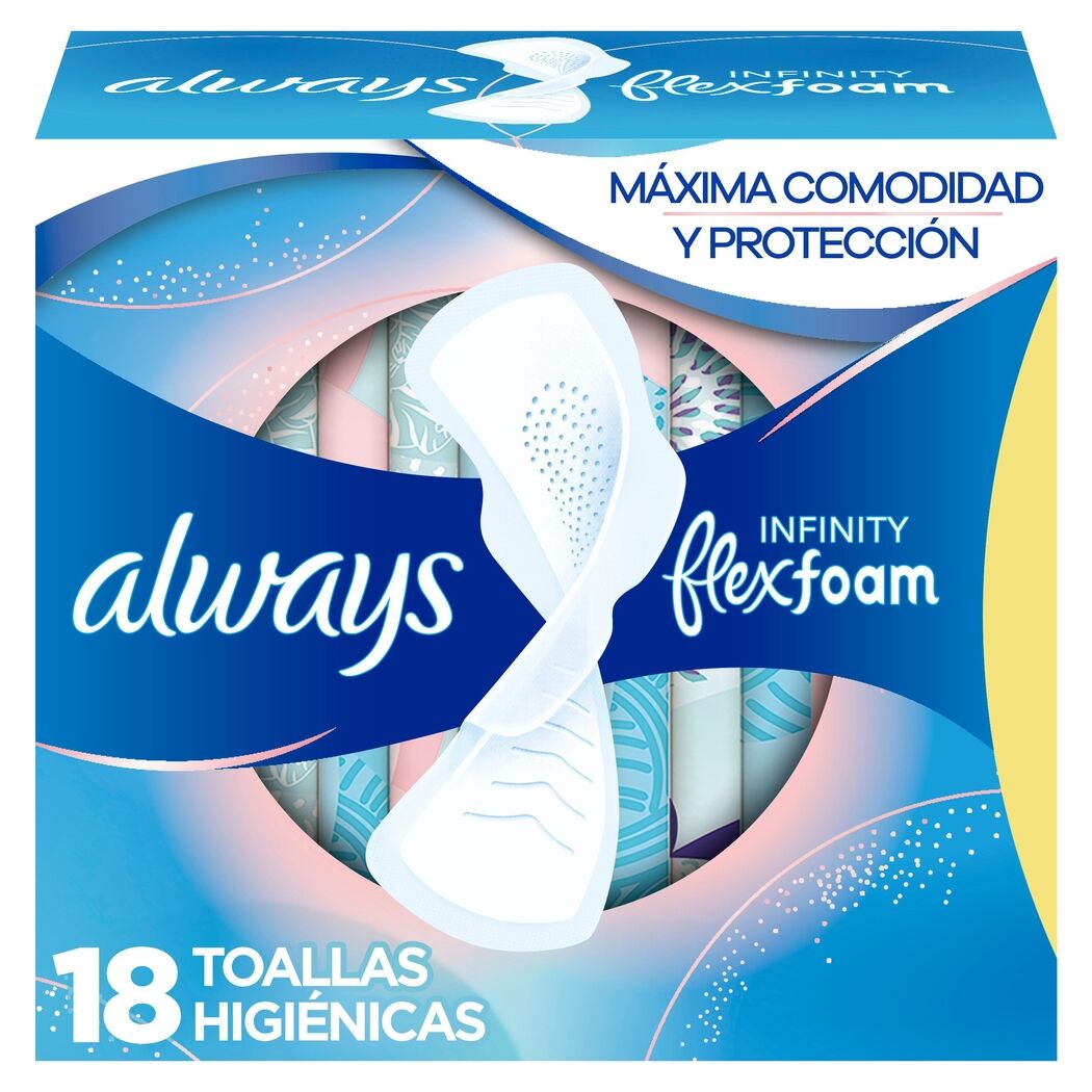 Always Toallas Femeninas Con Alas Infinity Día 18 Unidades