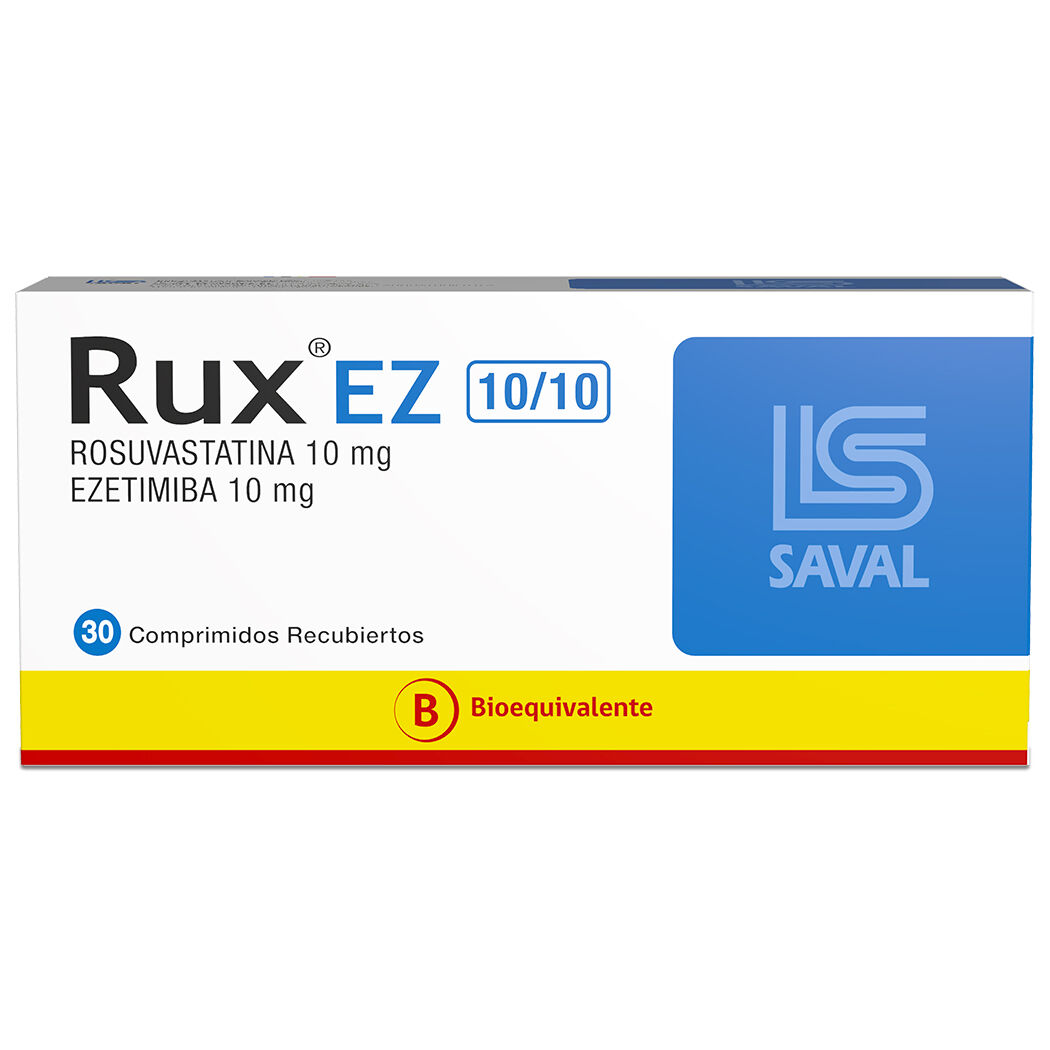 Rux Ez (B) Rosuvastatina 10mg Ezetimiba 10mg 30 Comprimidos