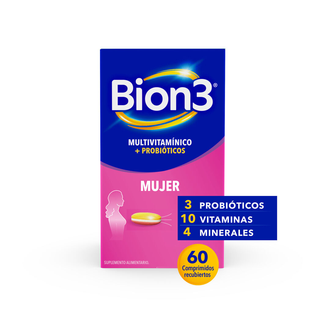 Bion3 Mujer Multivitamínico con Probióticos 60 Comprimidos