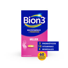 Bion3 Mujer Multivitamínico con Probióticos 60 Comprimidos