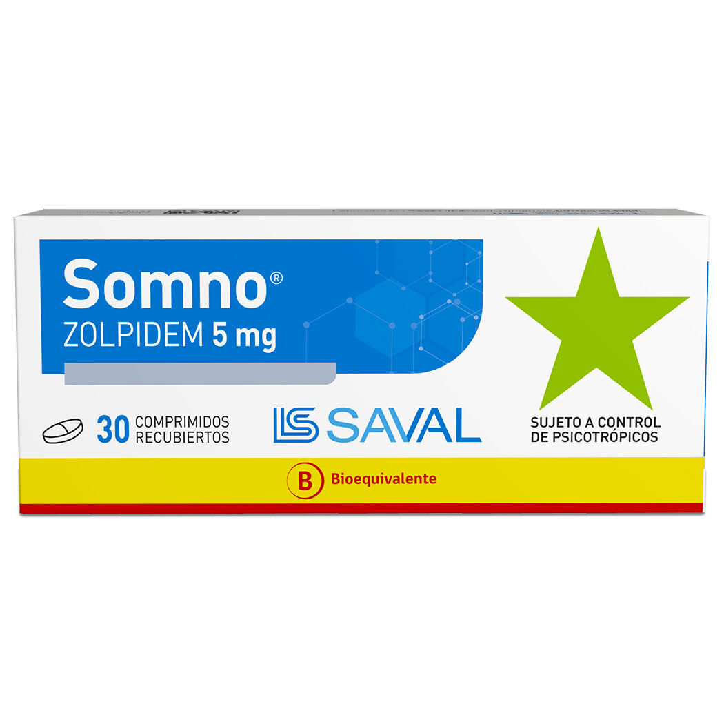 Somno (B) Zolpidem 5mg 30 Comprimidos Recubiertos