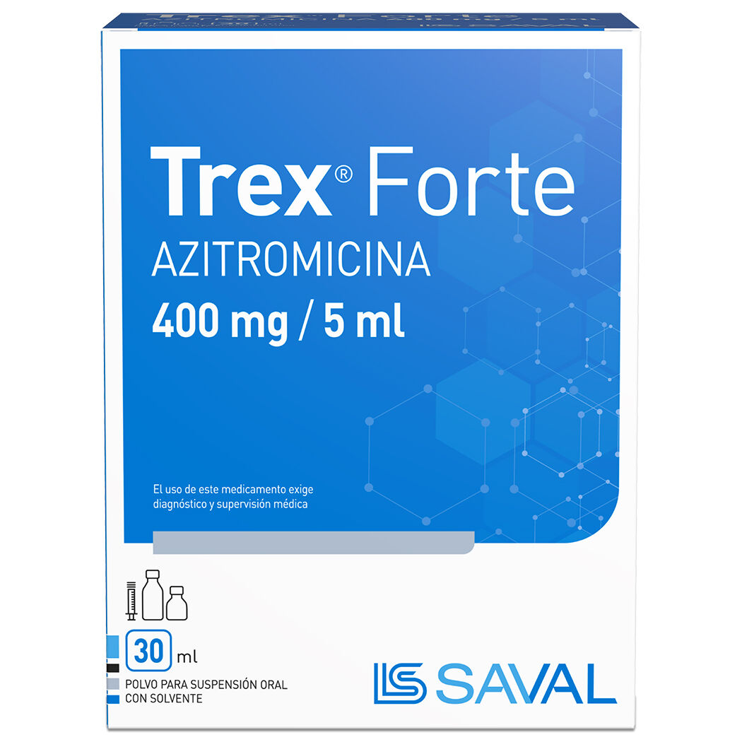 Trex Forte Azitromicina 400mg/5ml Suspensión Oral 30ml