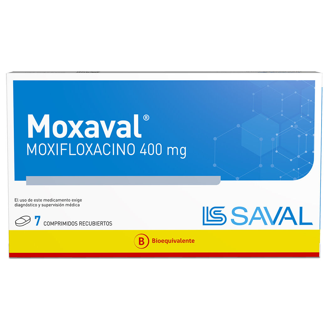 Moxaval (B) Moxifloxacino 400mg 7 Comprimidos Recubiertos