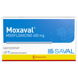 Moxaval (B) Moxifloxacino 400mg 7 Comprimidos Recubiertos