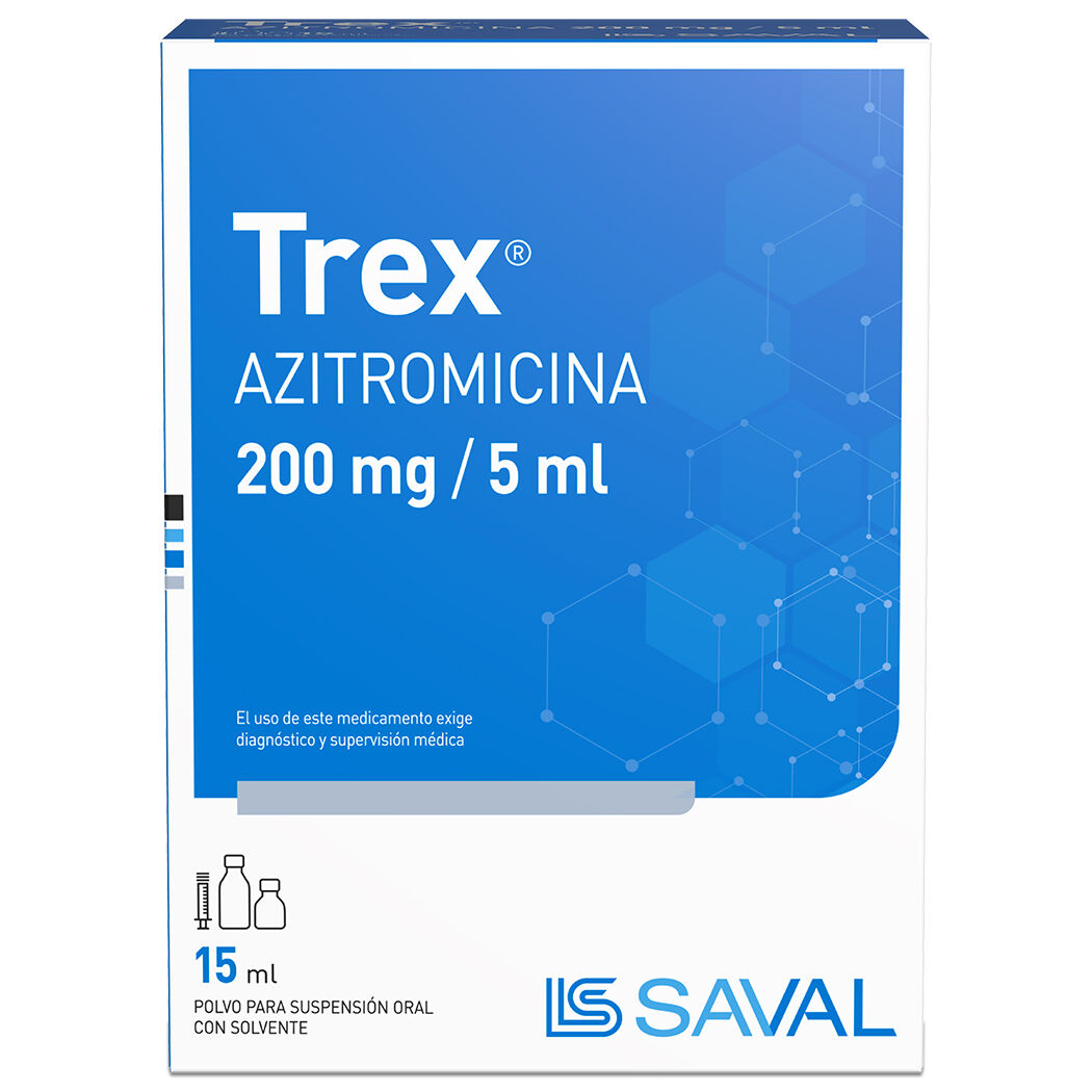 Trex Azitromicina 200mg/5ml Suspensión Oral 15ml