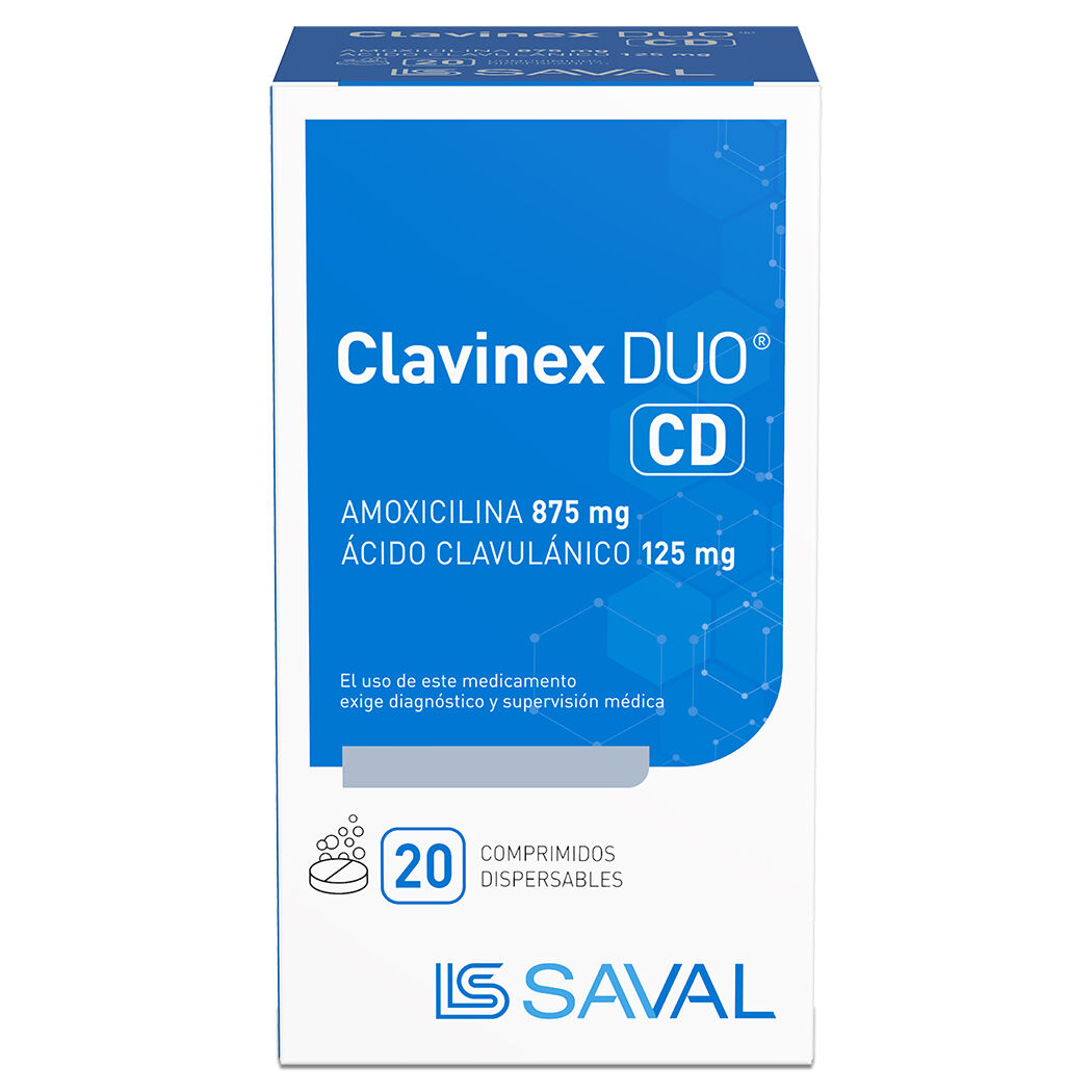 Clavinex Duo CD Amoxicilina / Ácido Clavulánico 20 Comprimidos Dispersables