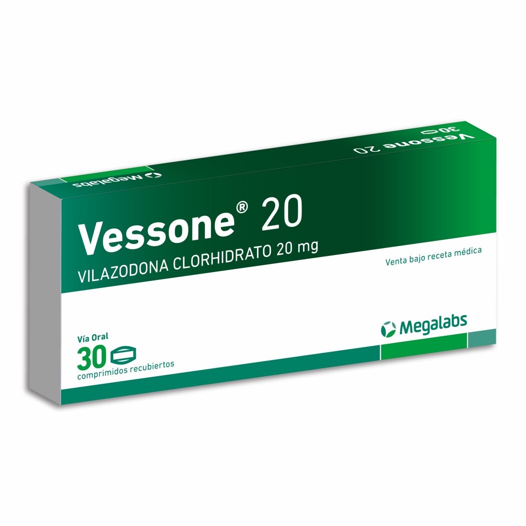 Vessone Vilazodona 20mg 30 Comprimidos Recubiertos