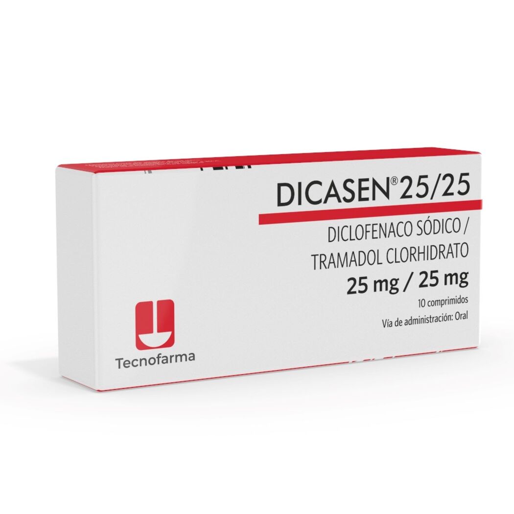 Dicasen 25/25 Diclofenaco / Tramadol 10 Comprimidos