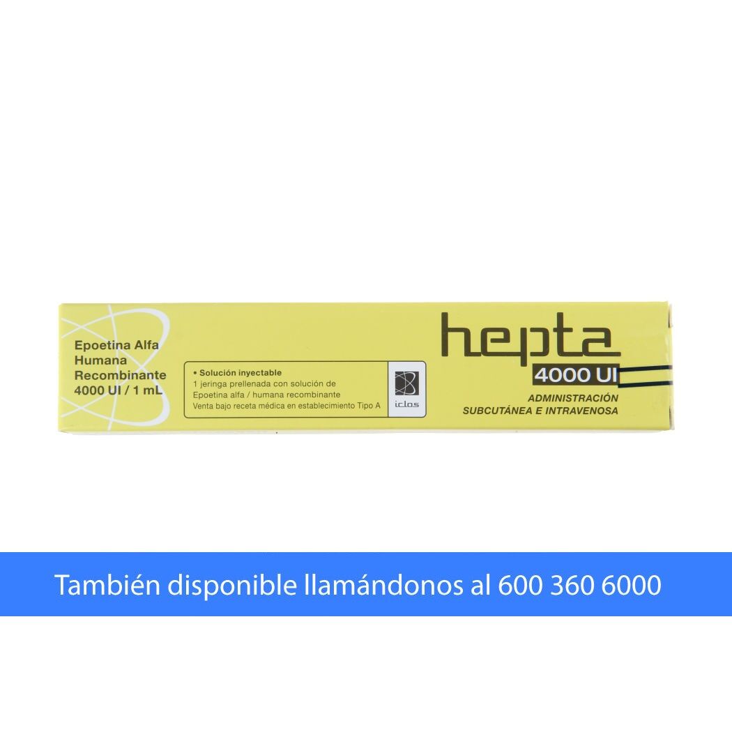 Hepta Epoetina Alfa 4000UI Inyectable 1 Jeringa Prellenada