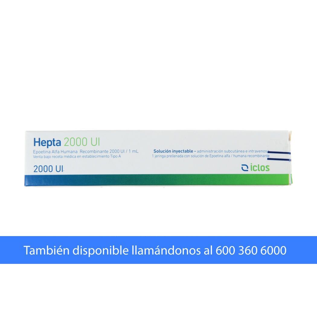 Hepta Epoetina Alfa 2000UI Inyectable 1 Jeringa Prellenada