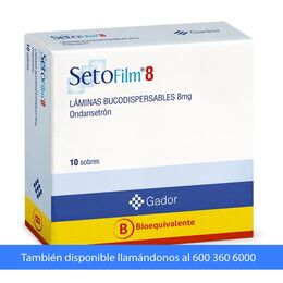 Setofilm (B) Ondansetrón 8mg Láminas Bucodispersables 10 Sobres