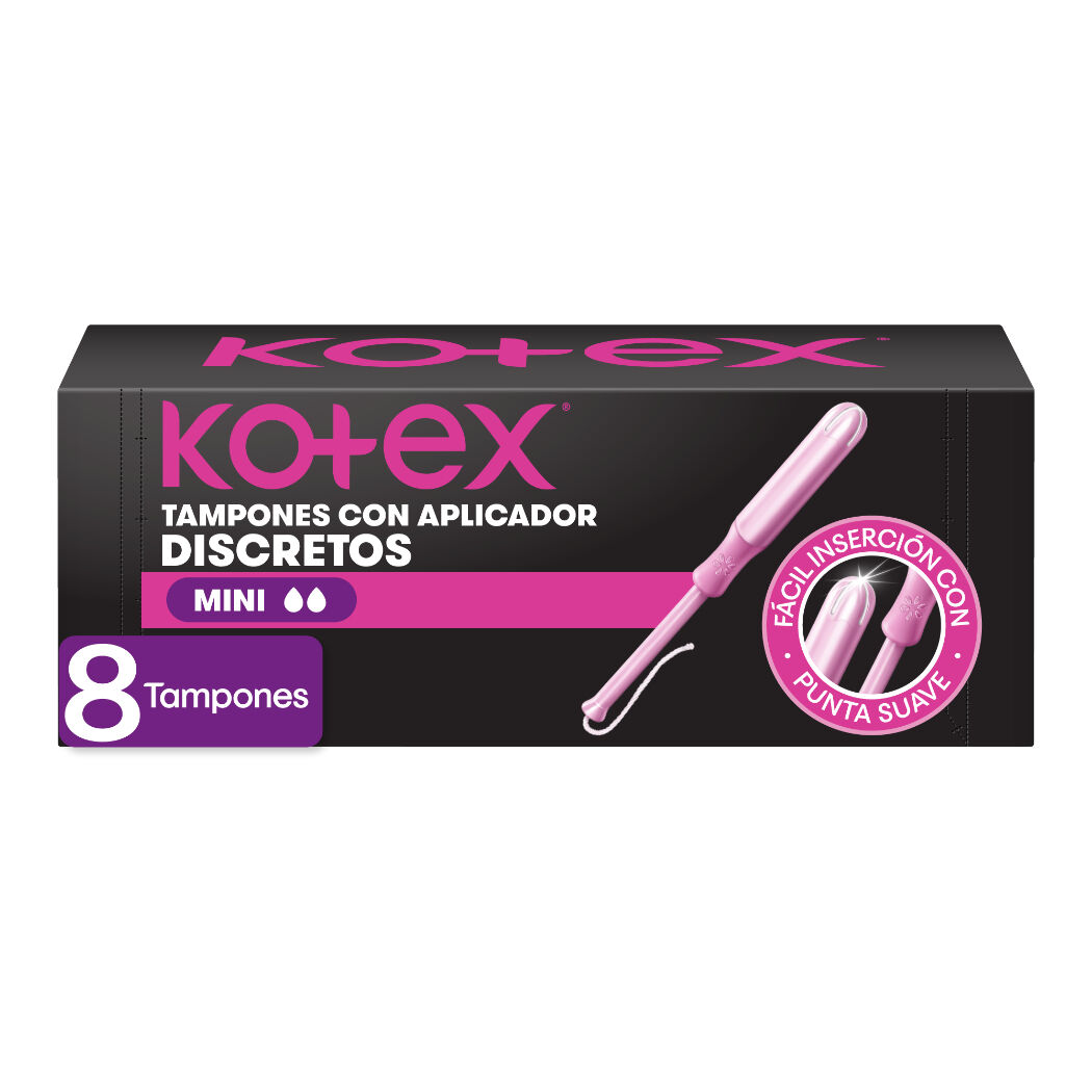 Tampones Kotex Mini con Aplicador 8 Unidades