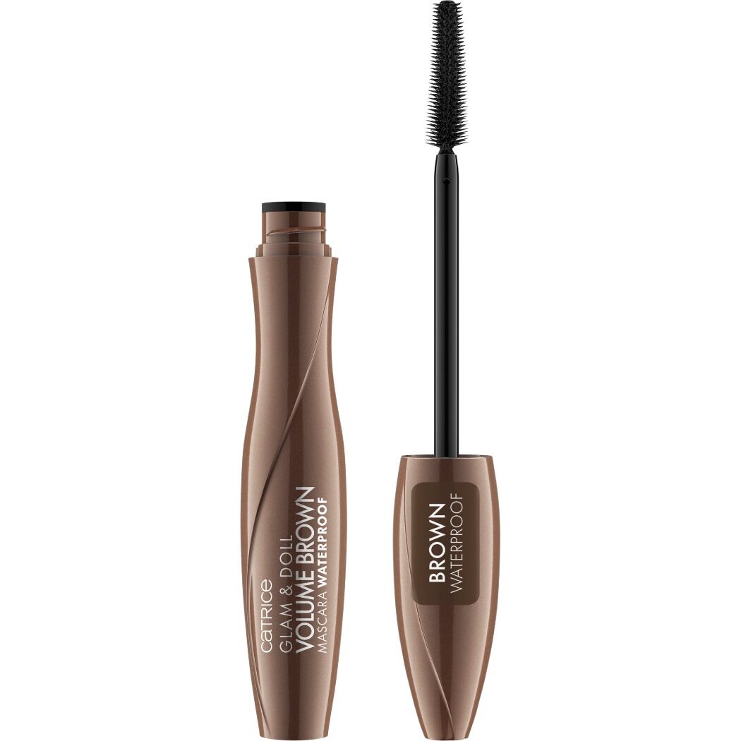 Máscara de Pestañas Voluminizadora Resistente al Agua Marrón Glam & Doll