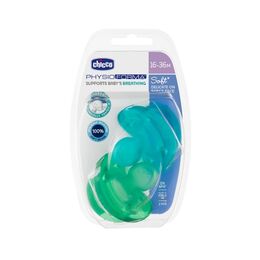 Pack de 2 Chupetes Physio soft verde-azul 16-36 meses