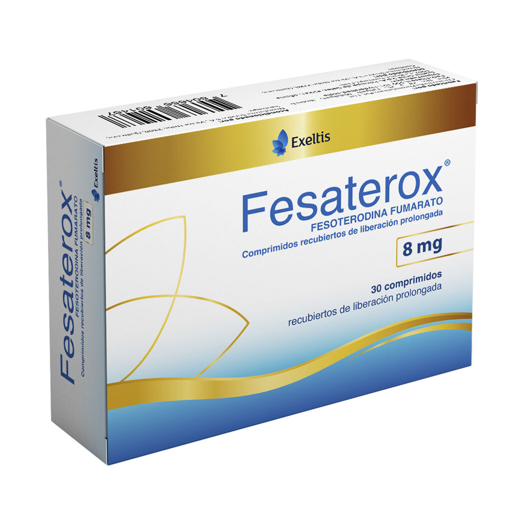 Fesaterox Fesoterodina 8mg 30 Comprimidos Prolongados