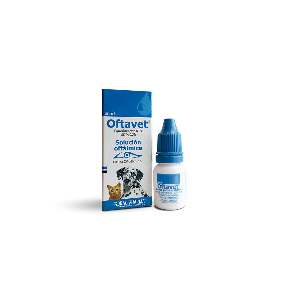 Oftavet Ciprofloxacino/EDTA 0.3%/0.2% Solución Oftálmica 5ml