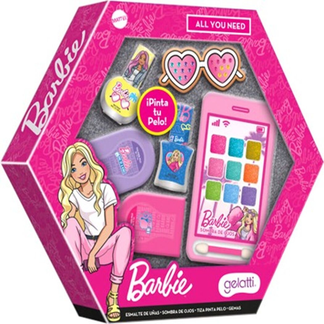Gelatti Barbie Set Maquillaje Niña Pinta Pelo