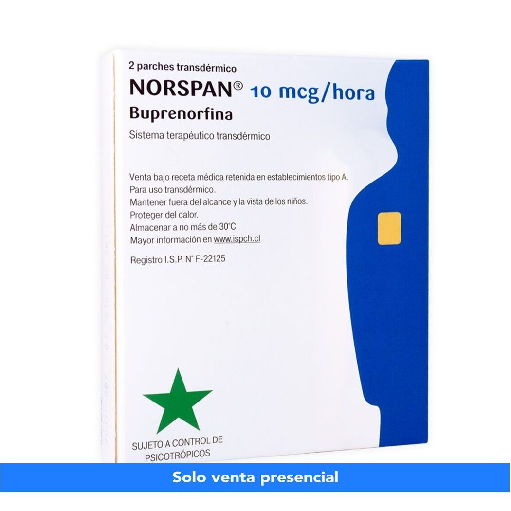 Norspan Buprenorfina 10mcg/hora 2 Parches Transdérmicos