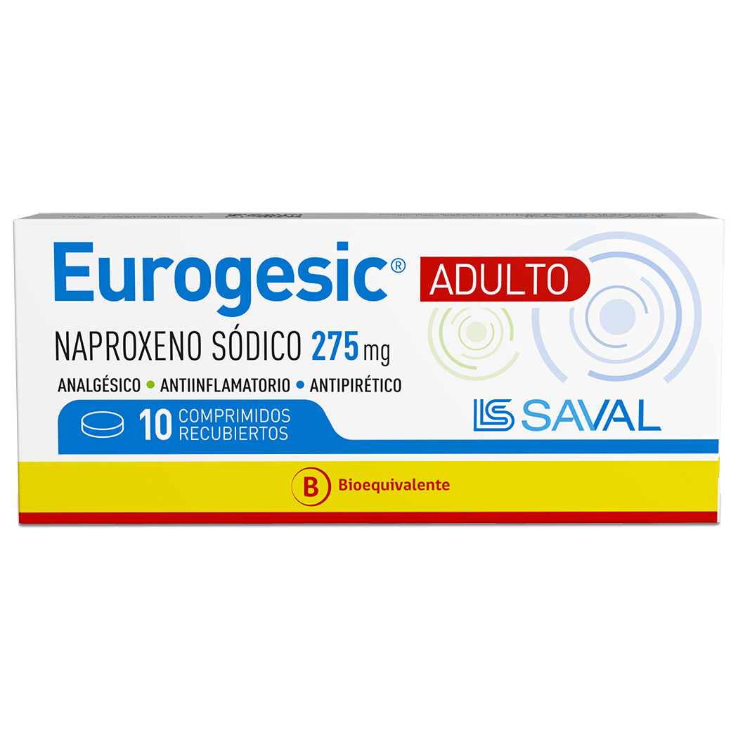 Eurogesic Adulto Naproxeno Sódico 10 Comprimidos Recubiertos