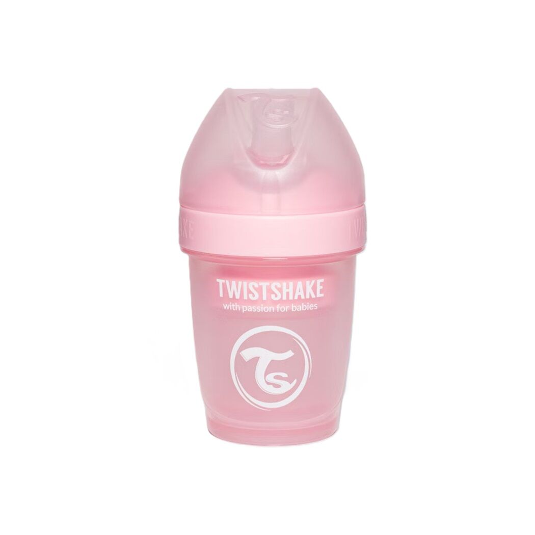 Mamadera Twistshake Double Pro Rosado Pastel 180ml