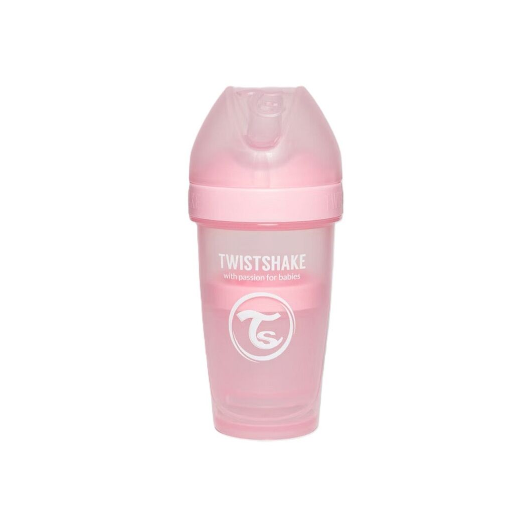 Mamadera Twistshake Double Pro Rosado Pastel 260ml
