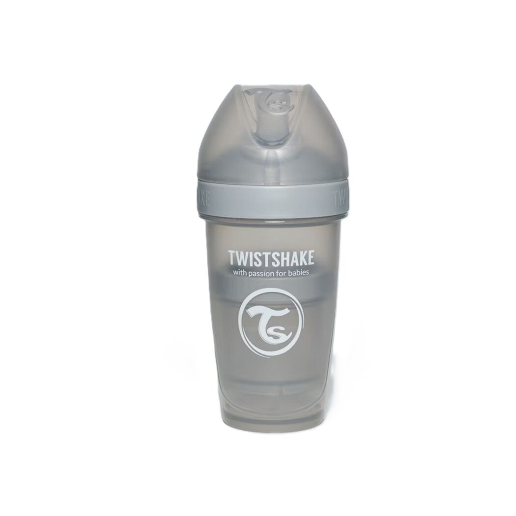 Mamadera Twistshake Double Pro Gris Pastel 260ml