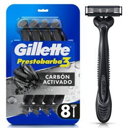 Máquina de Afeitar Gillette Prestobarba 3 Carbono 8 Unidades
