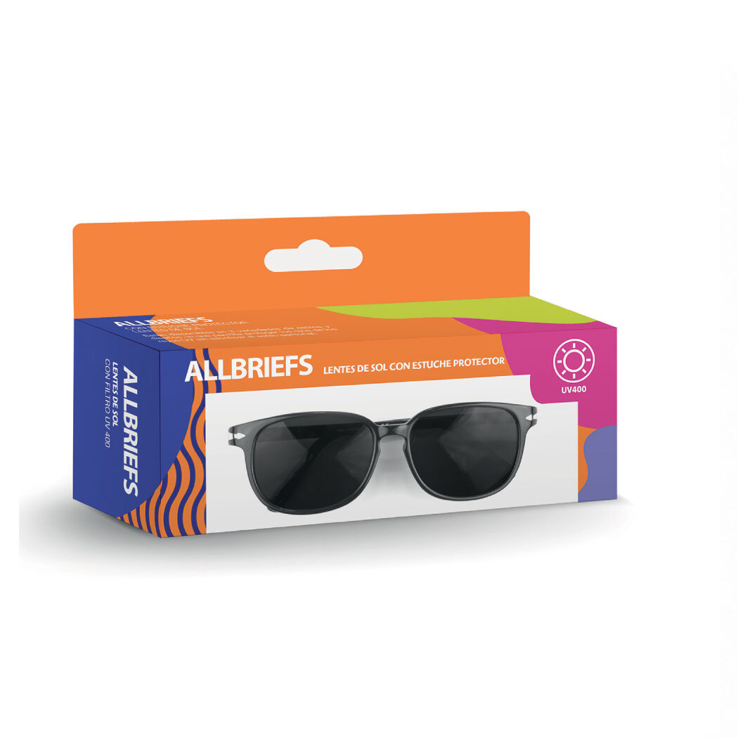Allbriefs Lentes Sol Cuadrado Negro