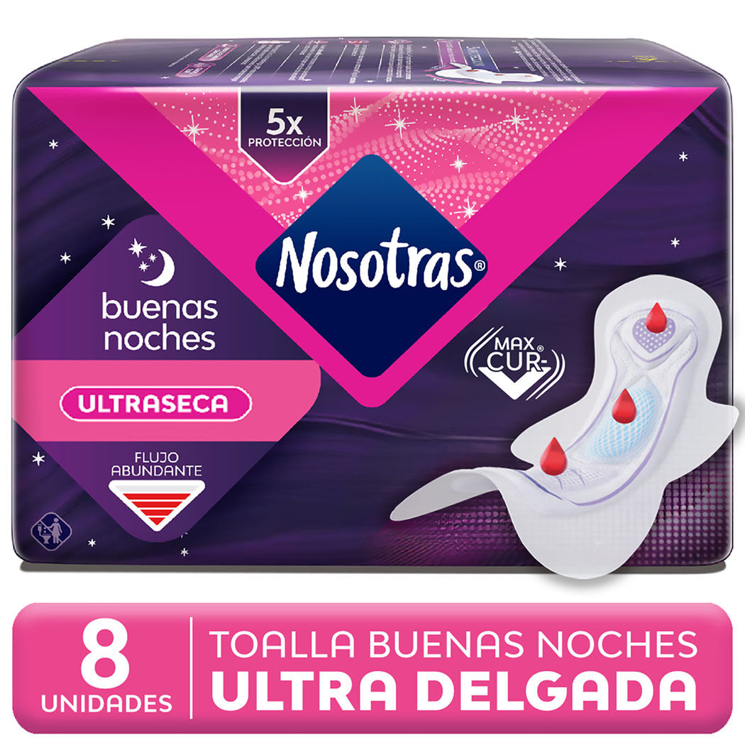 Nosotras Buenas Noches Ultra Delgada Toalla Malla 8 Unidades