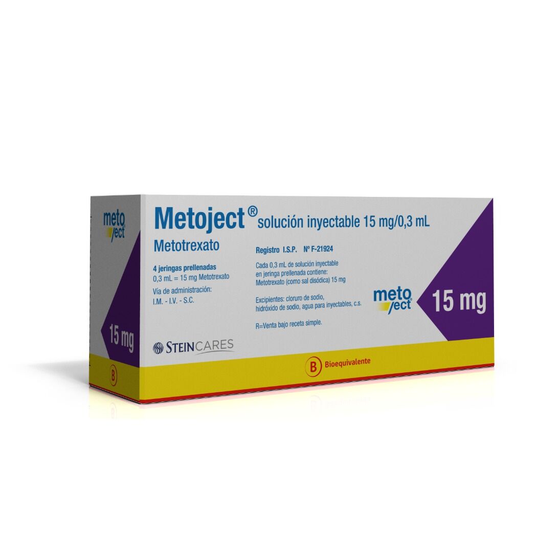 Metoject (B) Metotrexato 15mg/0.3ml Inyectable 4 Jeringas Prellenadas
