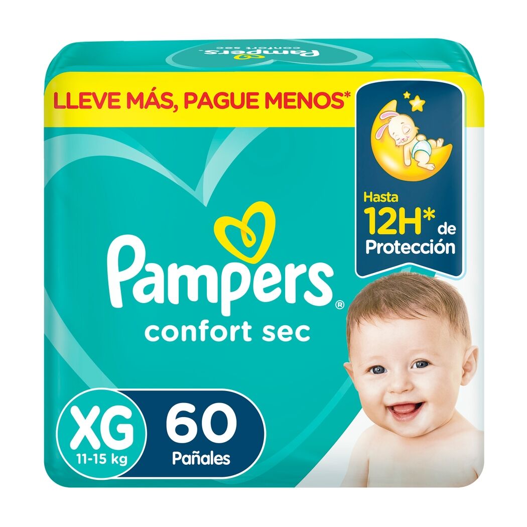 Pampers Confort Sec Pañales Talla XG (11-15kg) 60 Unidades