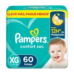 Pampers Confort Sec Pañales Talla XG (11-15kg) 60 Unidades