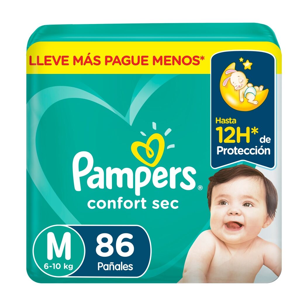 Pampers Pañales Confort Sec Talla M (6-10kg) 68 Unidades