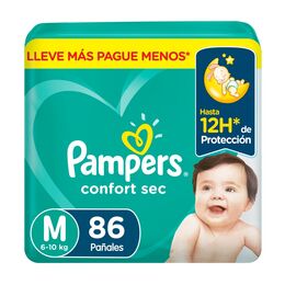 Pampers Pañales Confort Sec Talla M (6-10kg) 68 Unidades