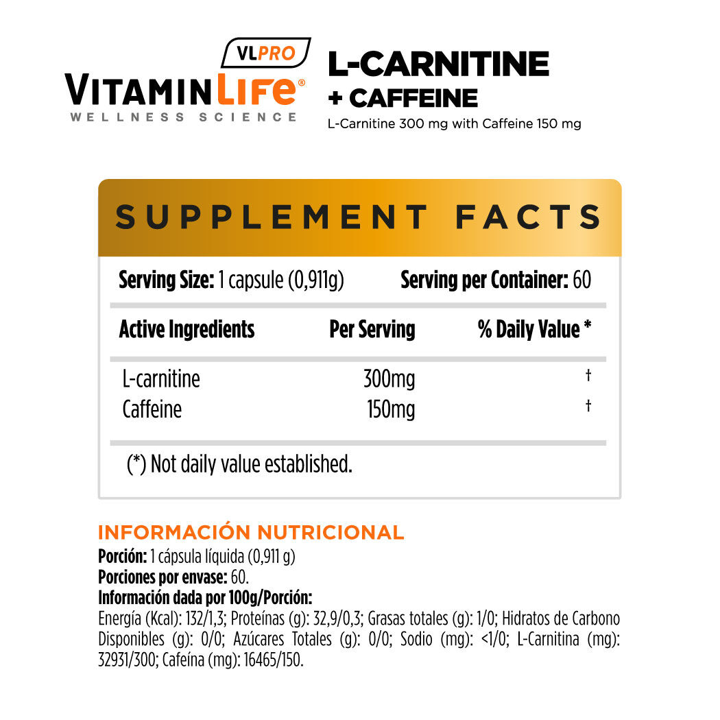 l carnitina cafeina VitaminLife L-Carnitine + Caffeine 60 Cápsulas | Productos Buy Vitneurin Injection 2ml 12l Number of Vials:2 Vials (Differentiated Results)