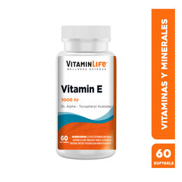 VitaminLife Vitamin E 1000IU 60 Cápsulas Blandas