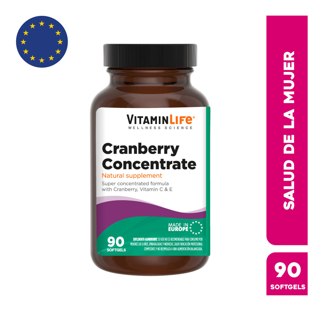 Concentrado de Cranberry Nueva Fórmula Vitaminlife 90 Softgels