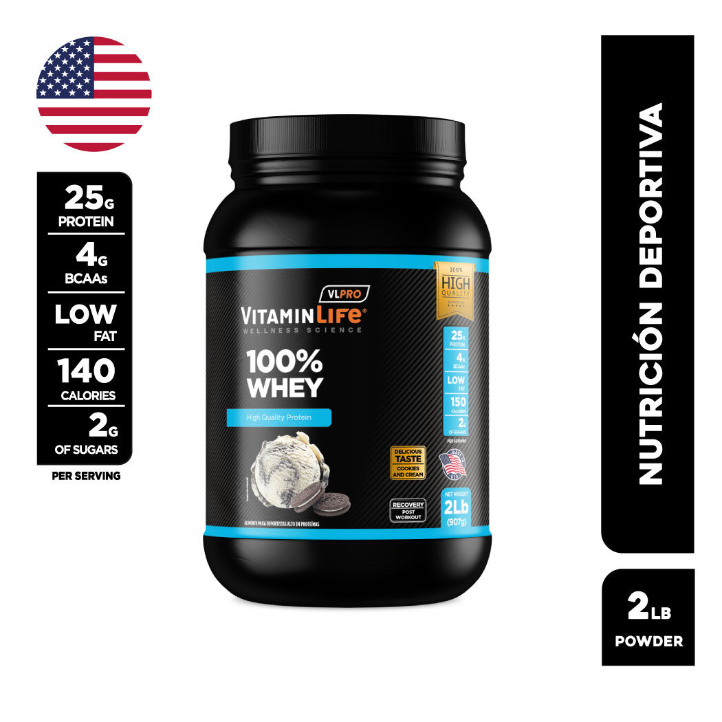 VitaminLife Proteína Whey Cookies & Crema 907g