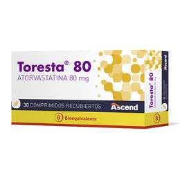 Toresta 80 Atorvastatina 80 mg 30 Comprimidos Recubiertos
