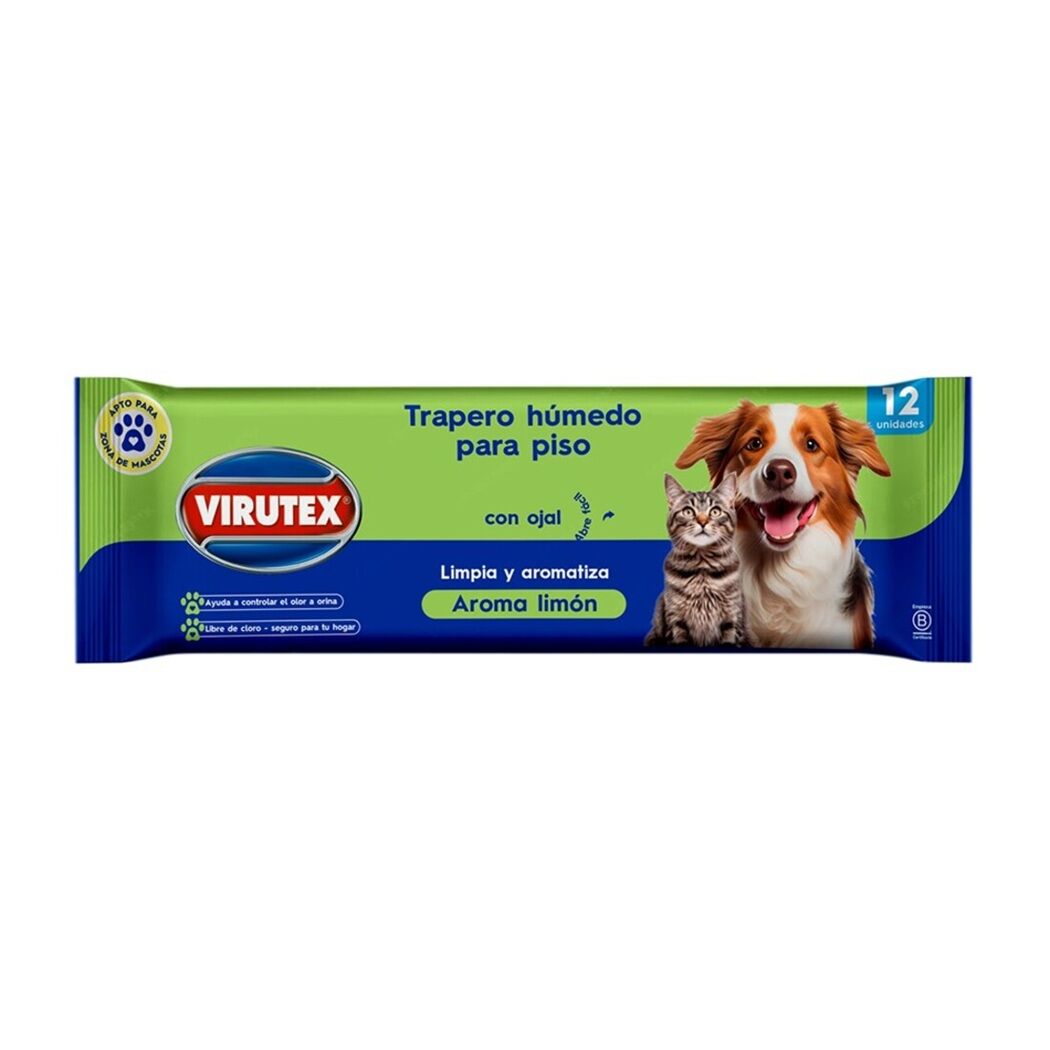 Virutex Trapero Húmedo Pets Limón x12