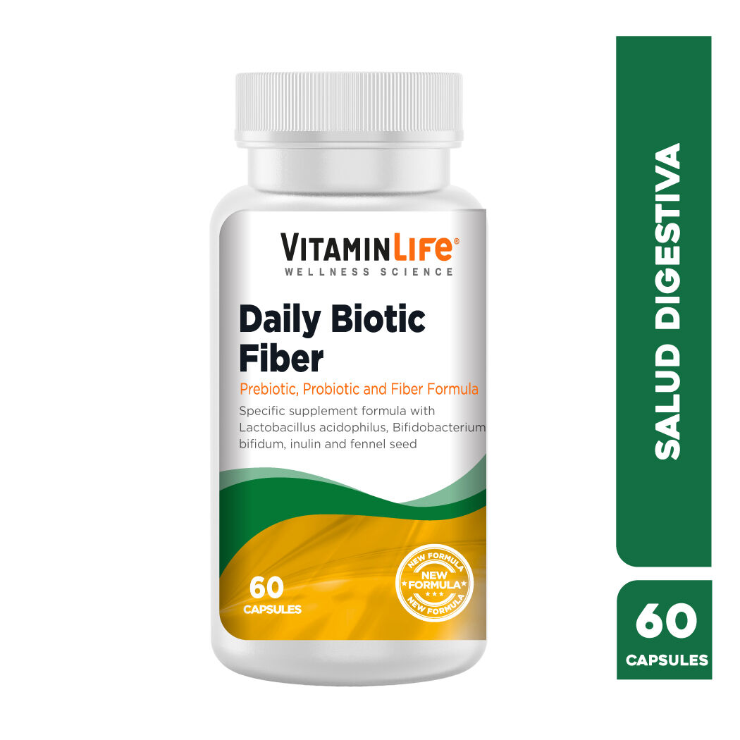 VitaminLife Probiótico Daily Biotic Fibra 60 Cápsulas