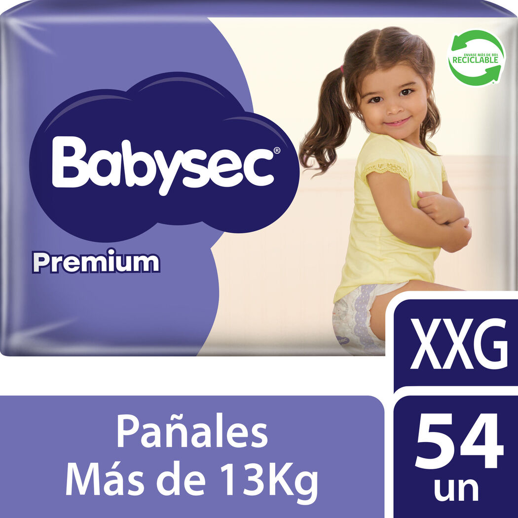 Pañales Babysec Premium Confort Flex Talla XXG 54 Unidades