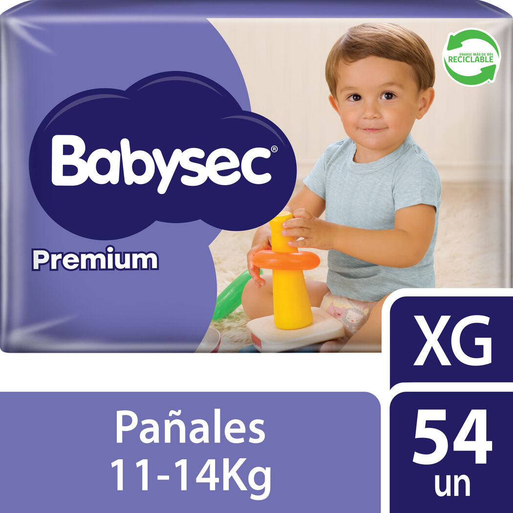 Pañales Babysec Premium Confort Flex Talla XG 54 Unidades